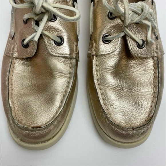 ❤️ WHITE MOUNTAIN Headsail Metallic Leather Boat Shoes Rose Gold Preppy Coastal - Picture 5 of 12